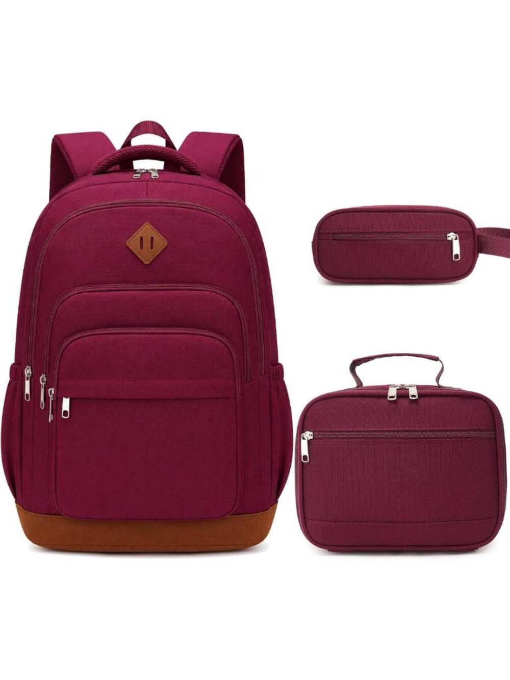 Stylish Girls' 3-Piece Backpack Set with Lunch Bag & Pencil Case - Perfect for